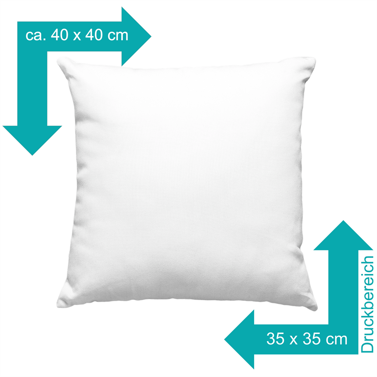Personalisiertes Fotokissen 40 × 40 cm – Weiß oder Natur