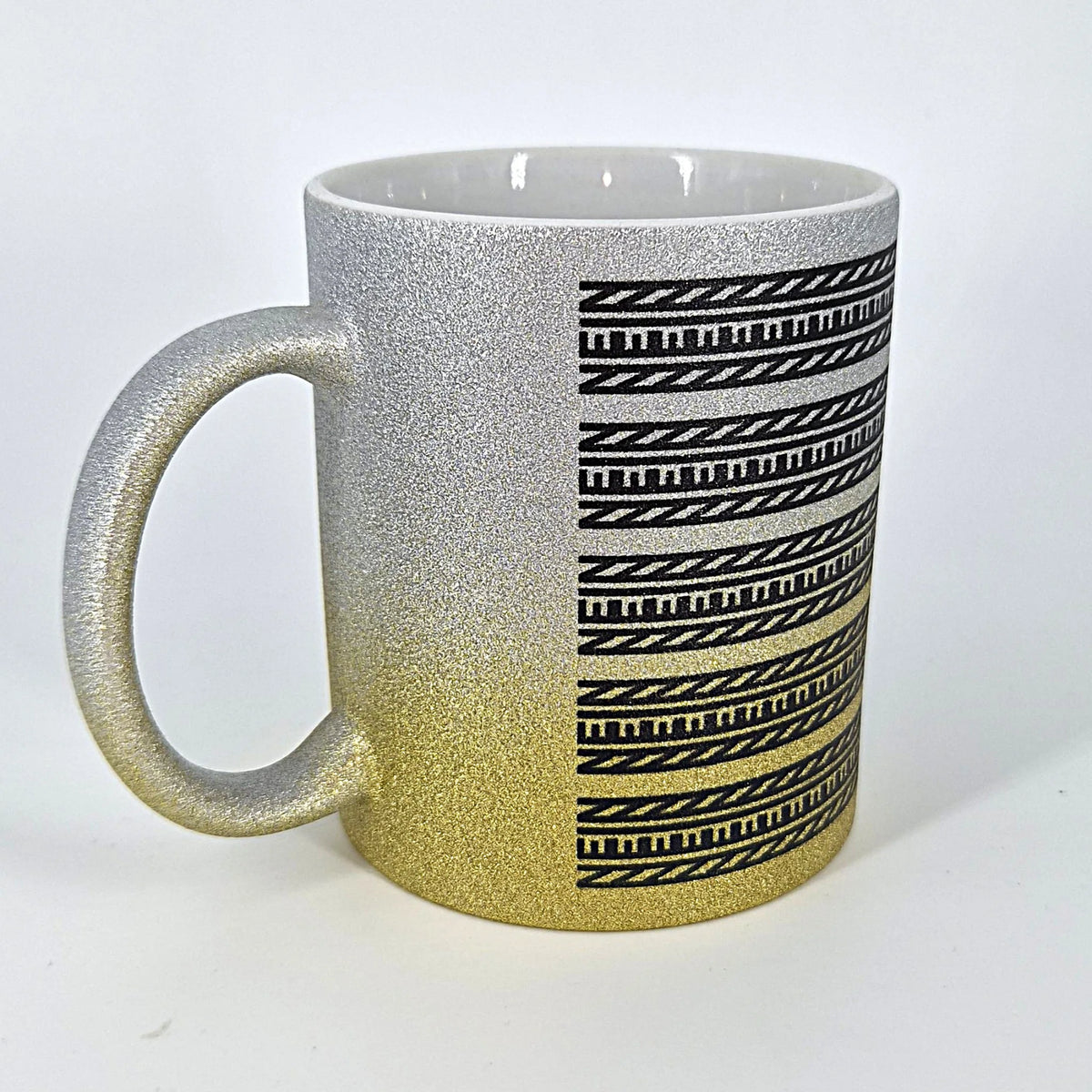 Glitzertasse mit versteckter Botschaft – Silber/Gold